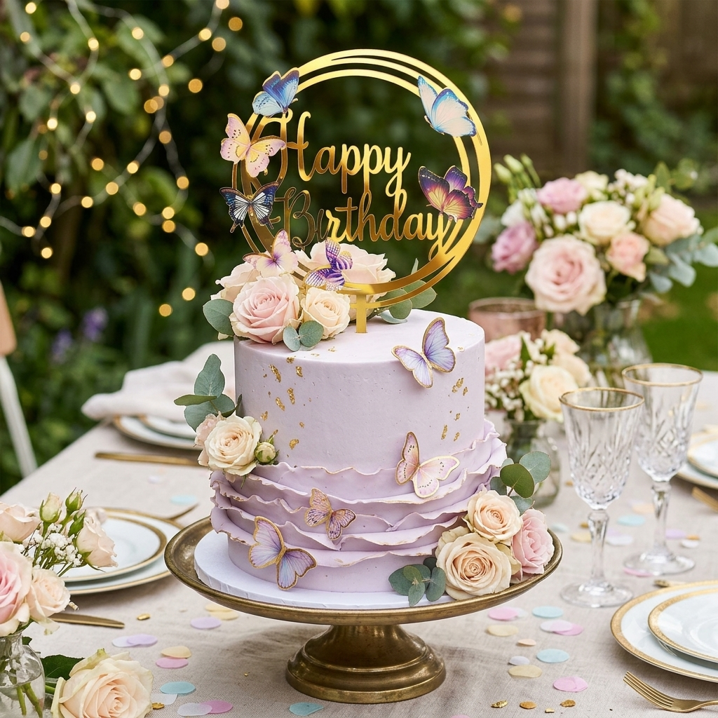 Cake Topper Anniversaire Raffiné Légère