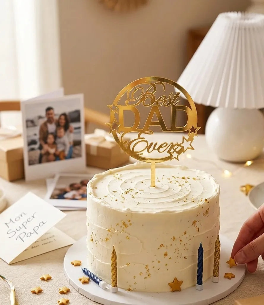 Cake Topper Best Dad Ever Légère