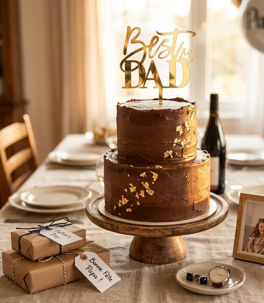 Cake Topper Best Dad Légère