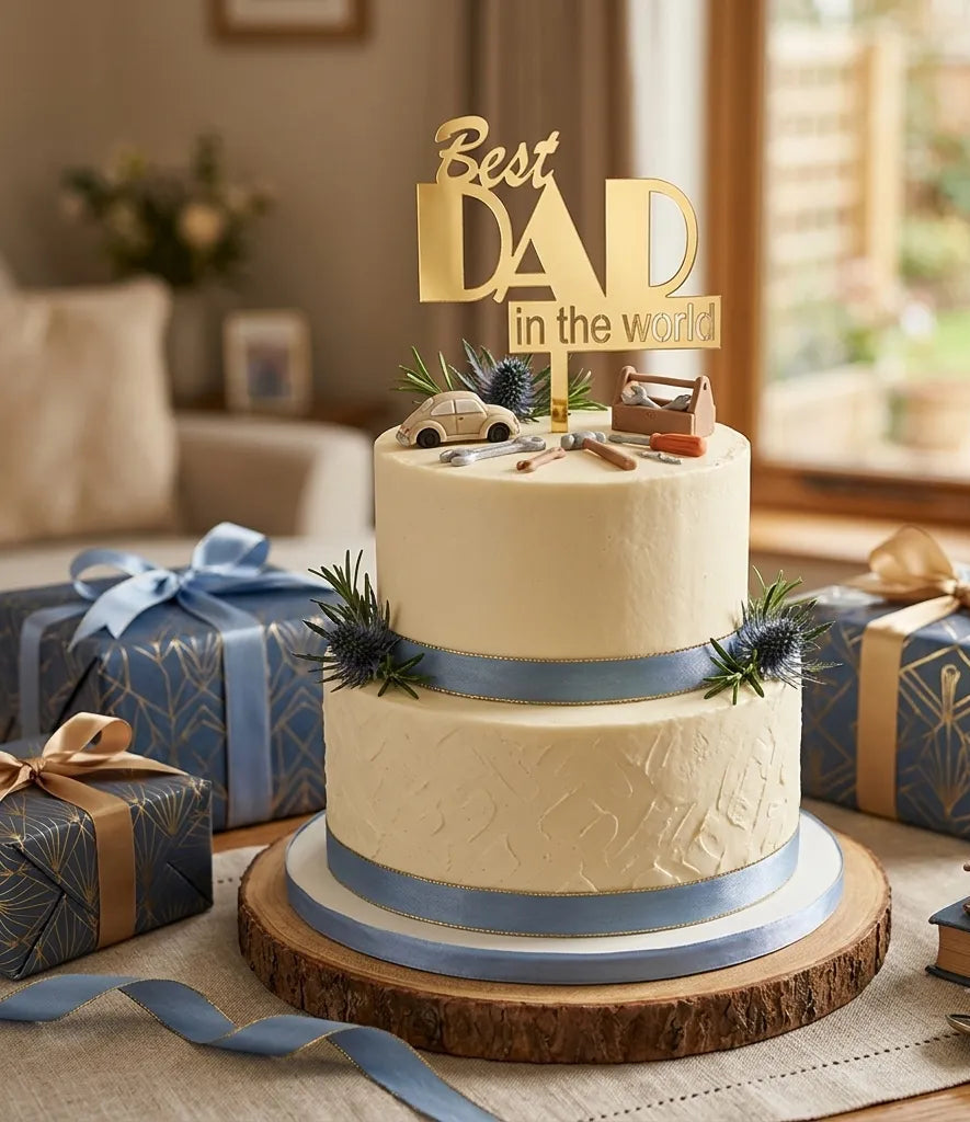 Cake Topper Best Dad in the World Légère