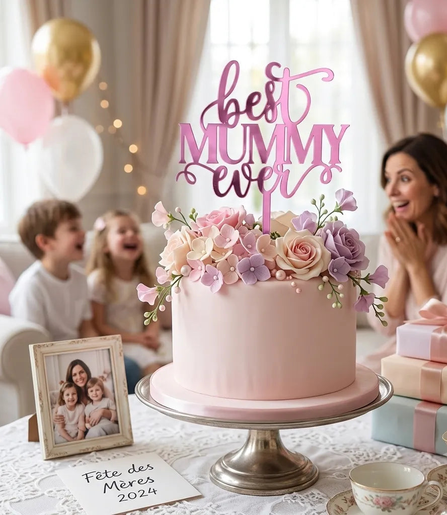 Cake Topper Best Mommy Ever Légère