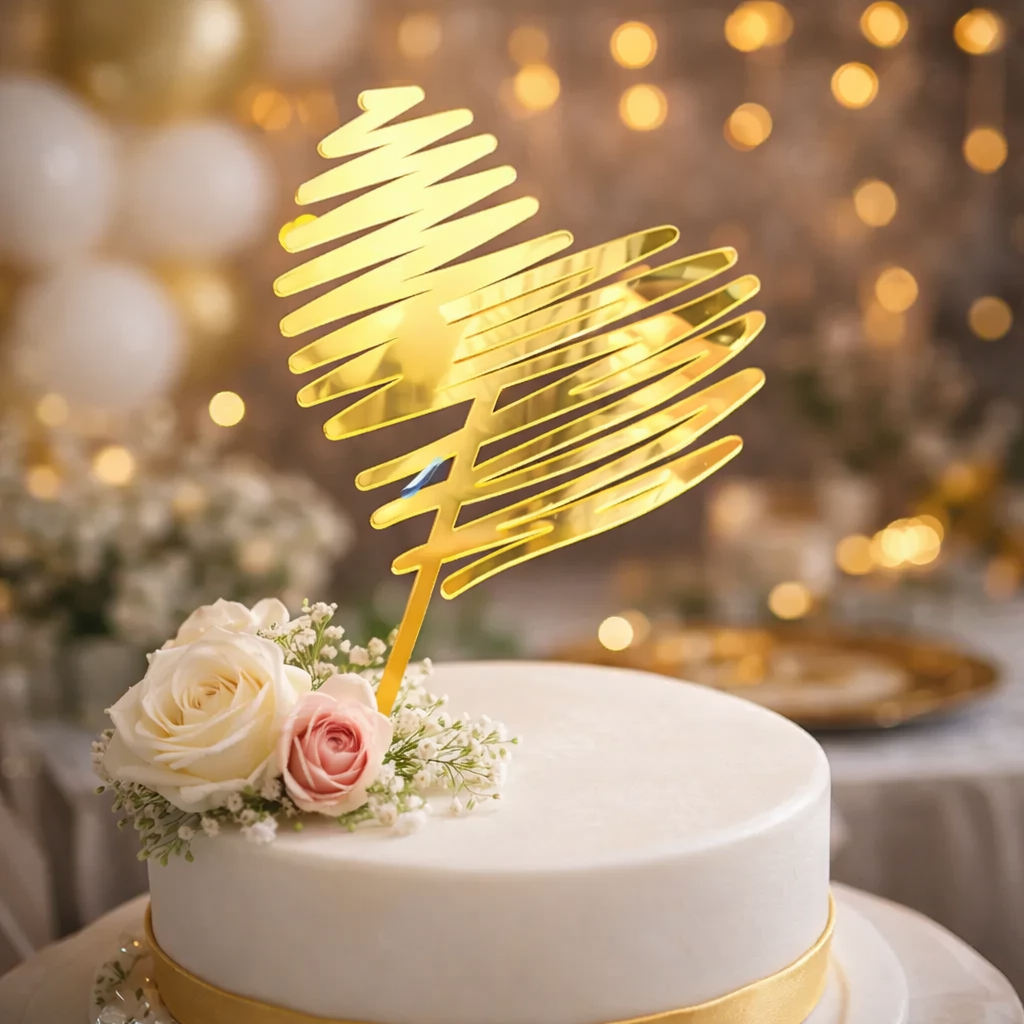 Cake Topper Cœur Doré Original Unique