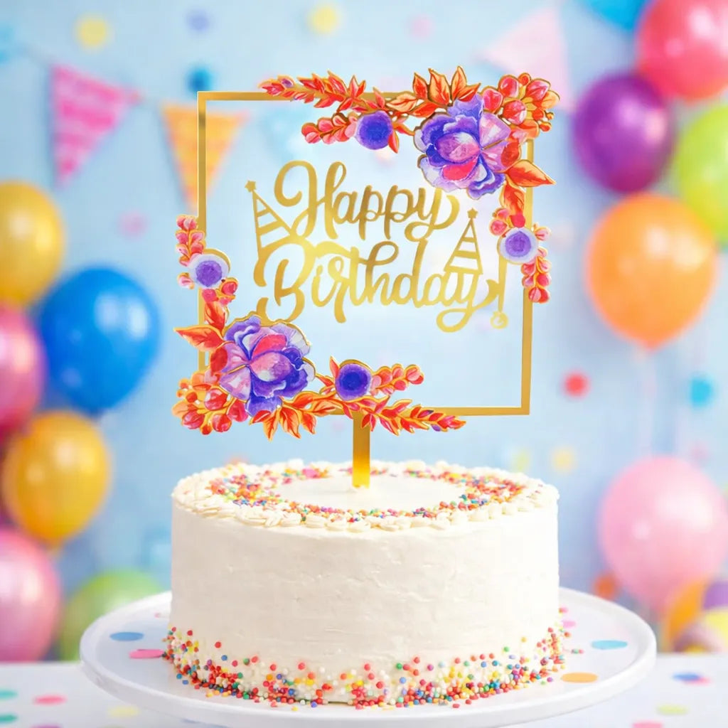Cake Topper Carré Anniversaire