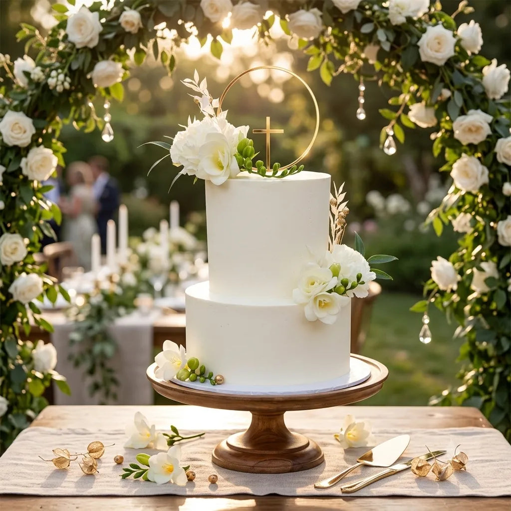 Cake Topper Croix Minimaliste Légère