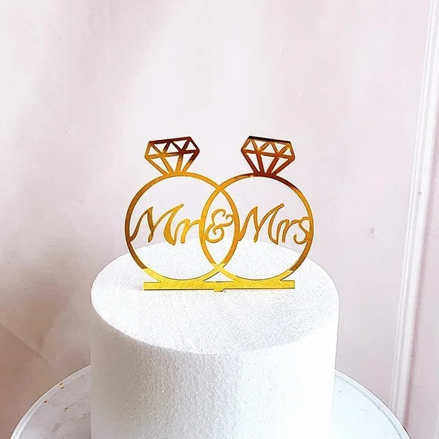 Cake Topper Diamant Mr & Mrs Chic