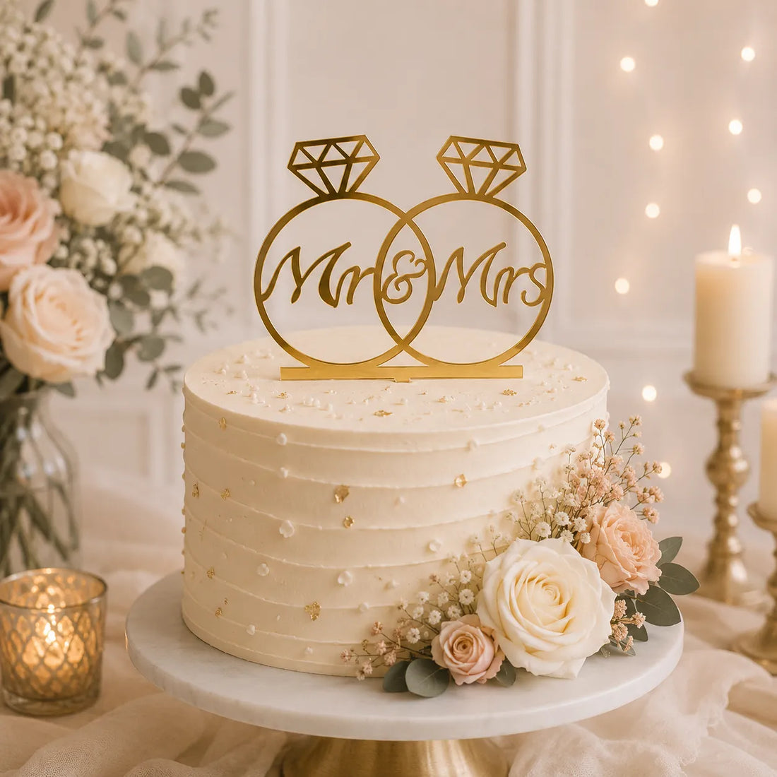 Cake Topper Diamant Mr & Mrs Unique