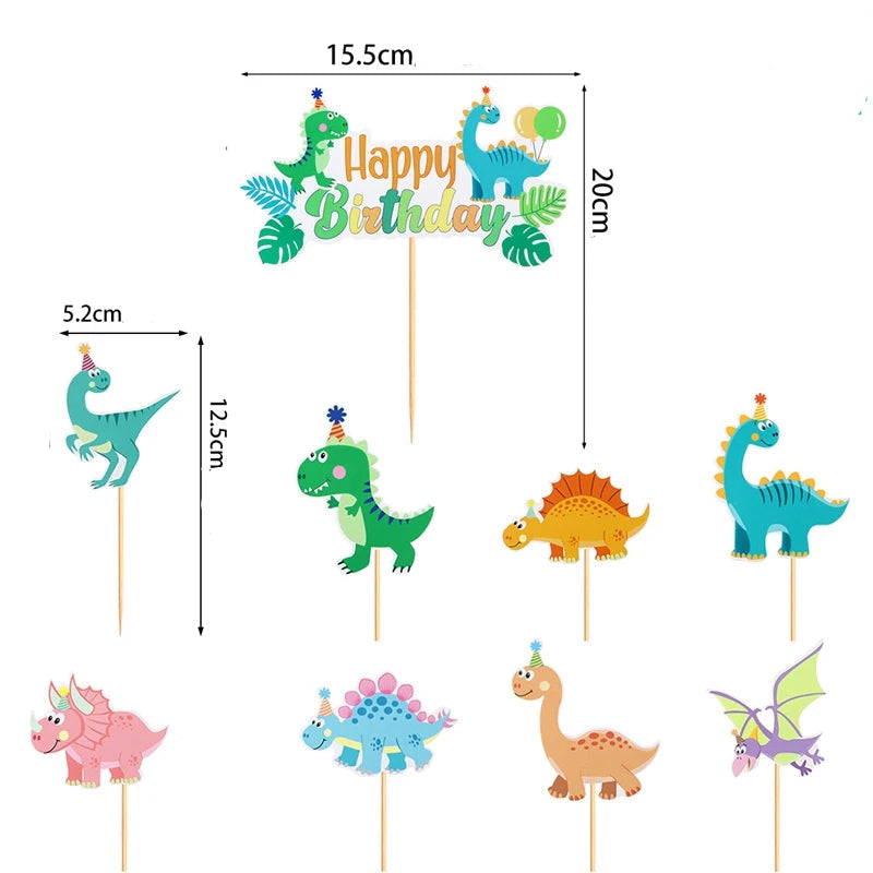 Cake Topper Dinosaure Coloré