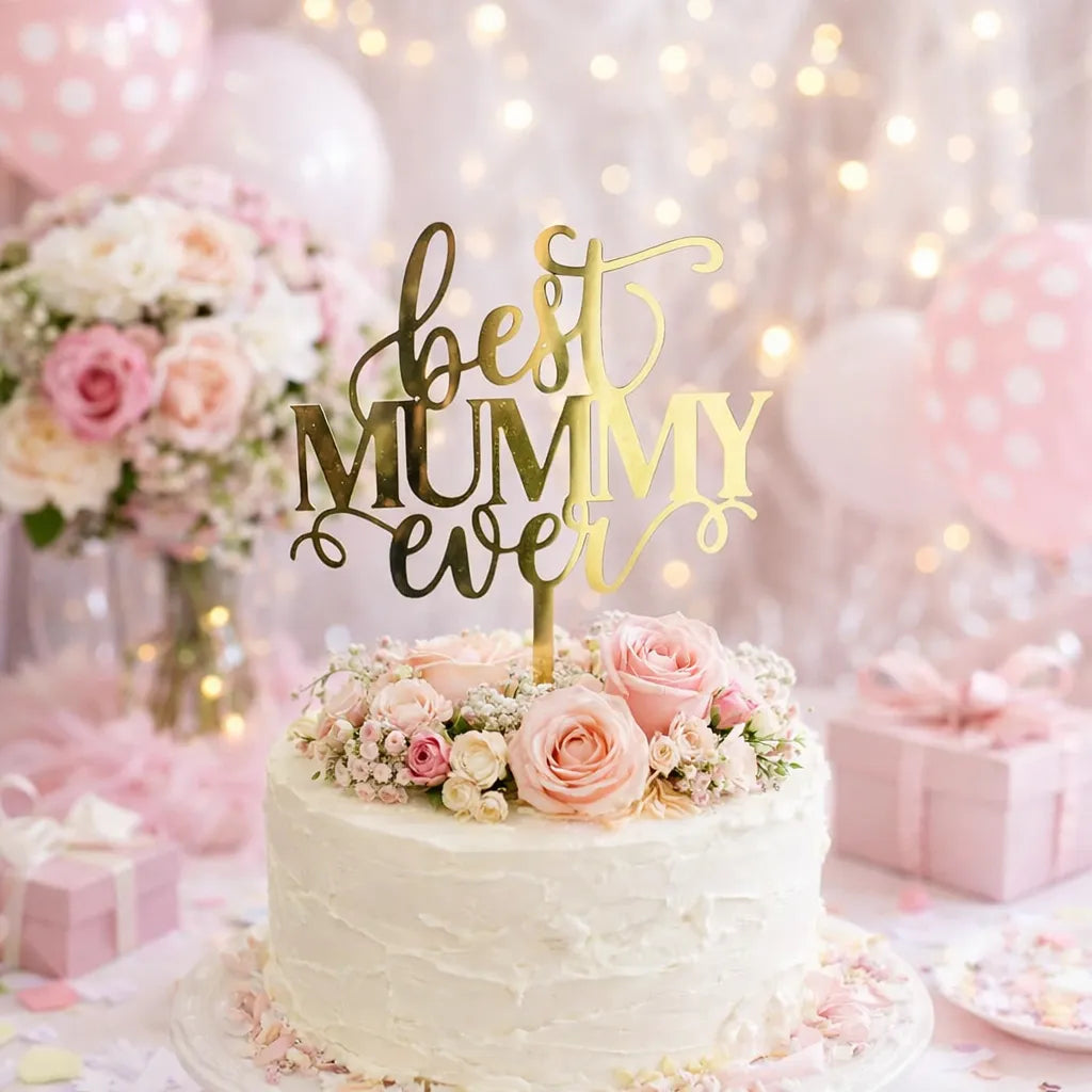 Cake Topper Doré Best Mommy Ever Unique