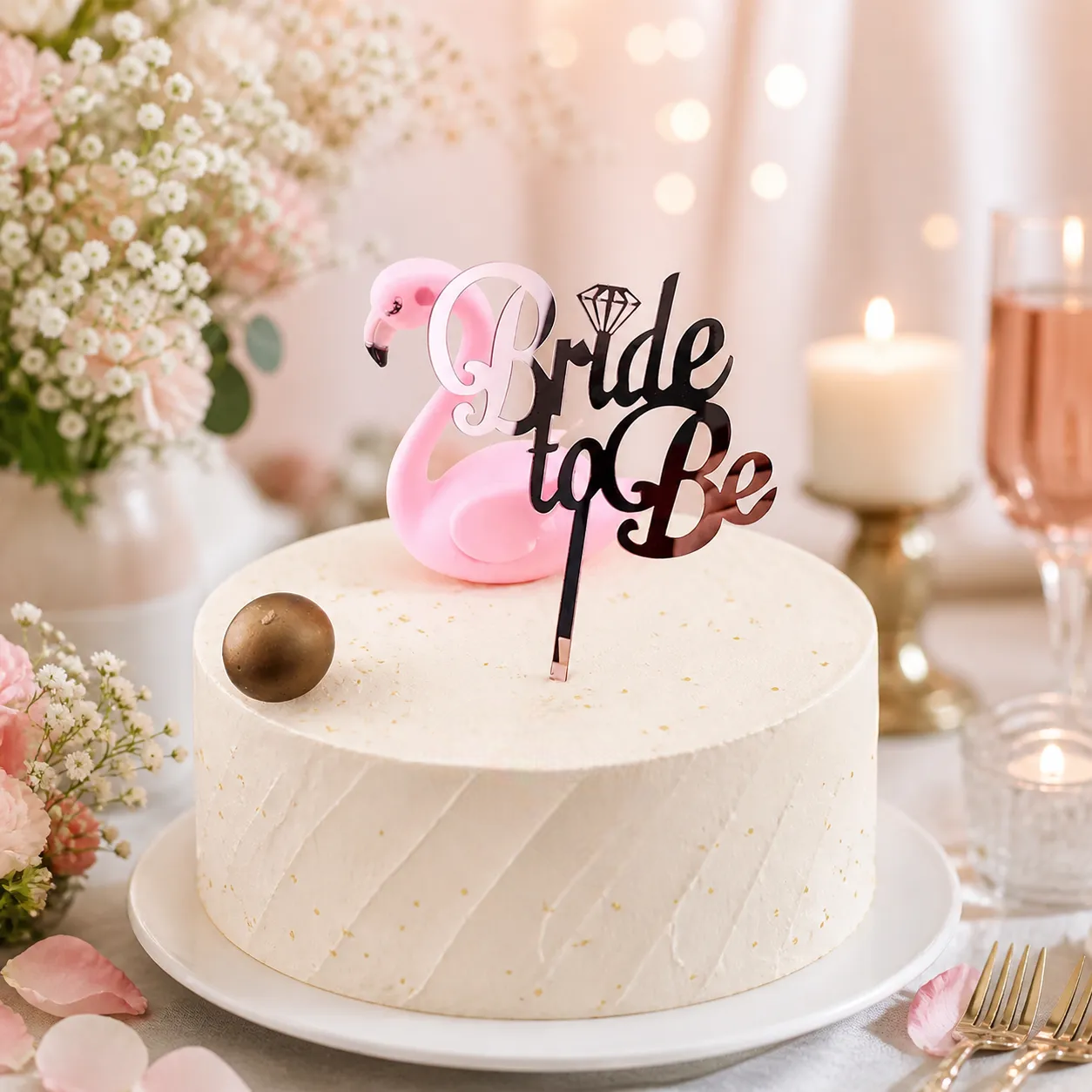 Cake Topper EVJF Rose Gold Chic