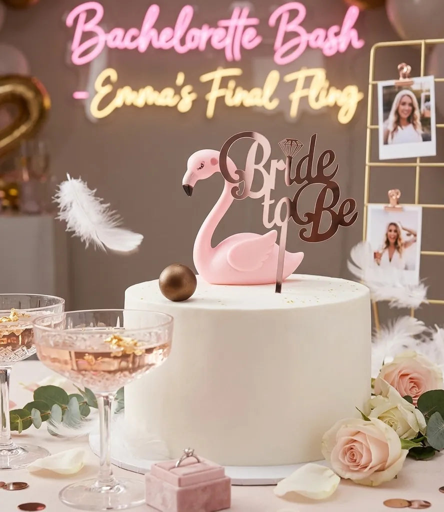 Cake Topper EVJF Rose Gold Légère