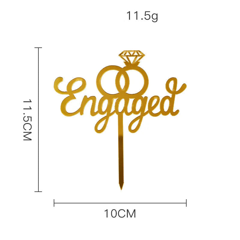 Cake Topper « Engaged » Chic