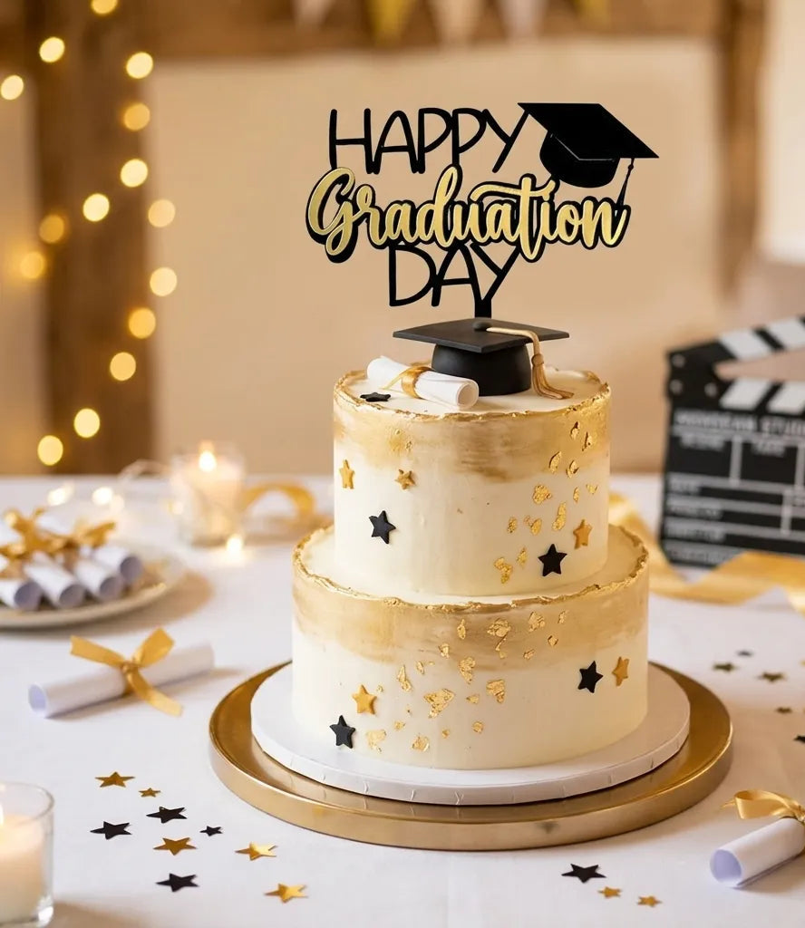 Cake Topper Happy Graduation Léger