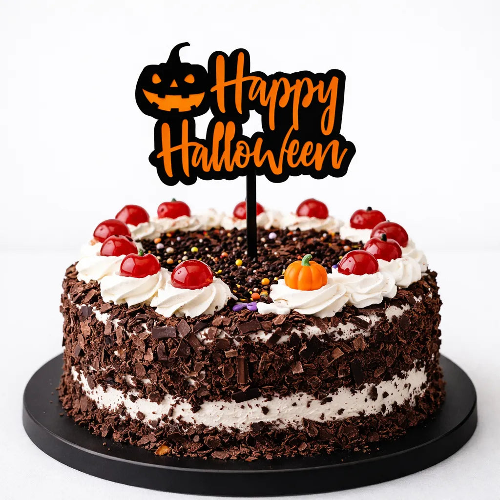 Cake Topper Happy Halloween Citrouille