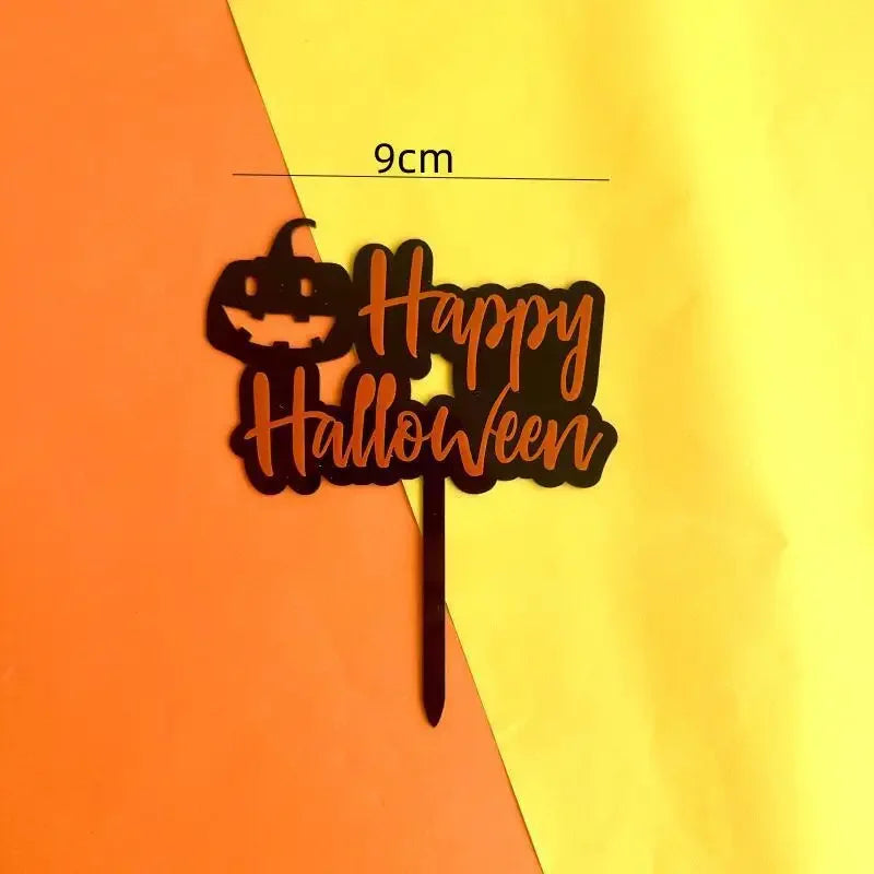 Cake Topper Happy Halloween Citrouille festif