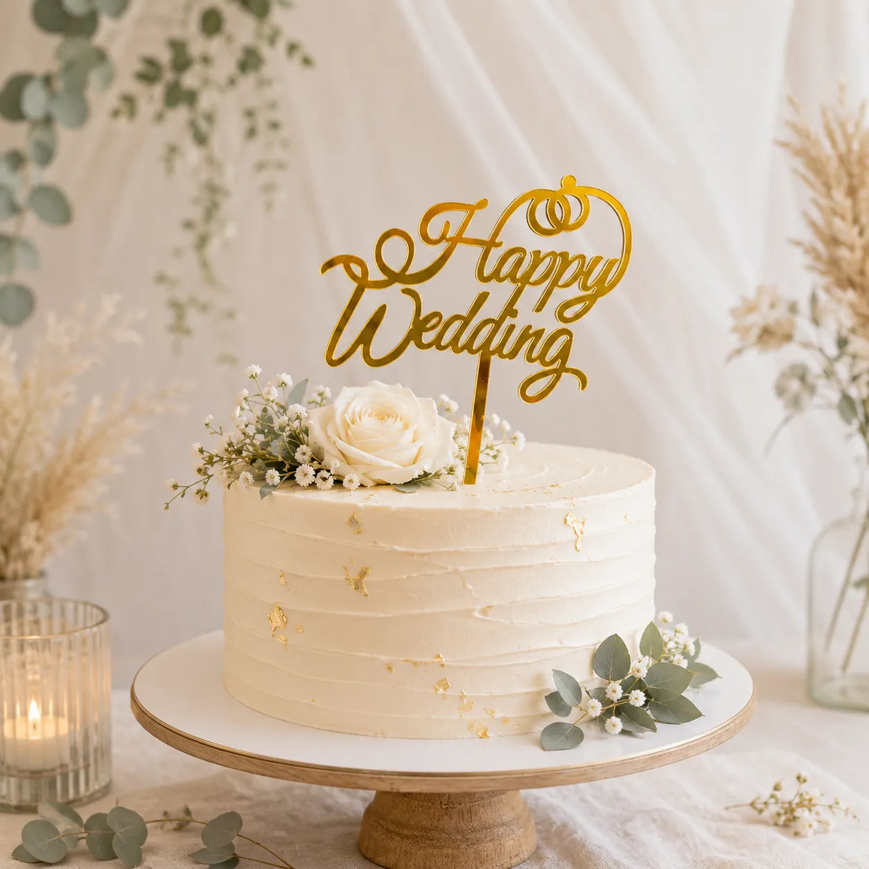 Cake Topper Happy Wedding Unique