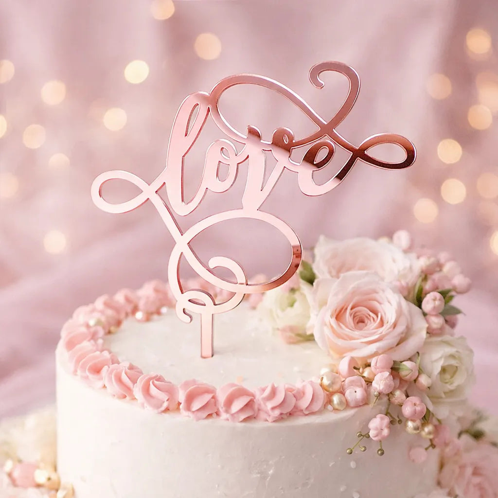 Cake Topper Love Rose Gold
