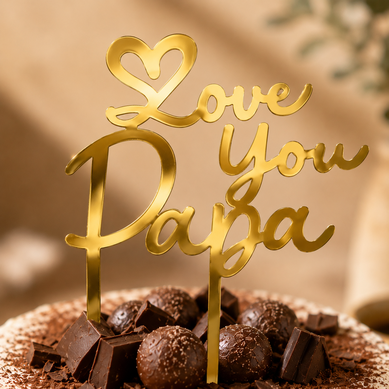 Cake Topper Love You Papa sympa