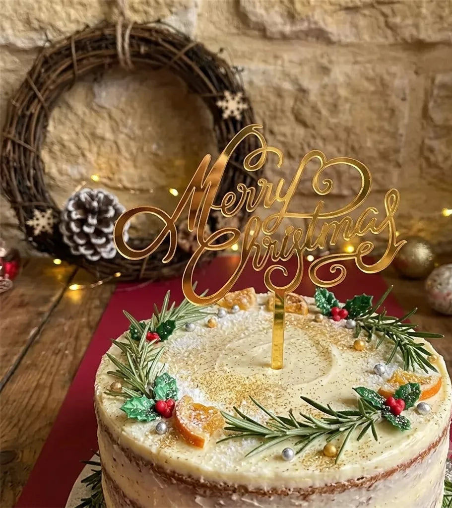 Cake Topper Merry Christmas Léger