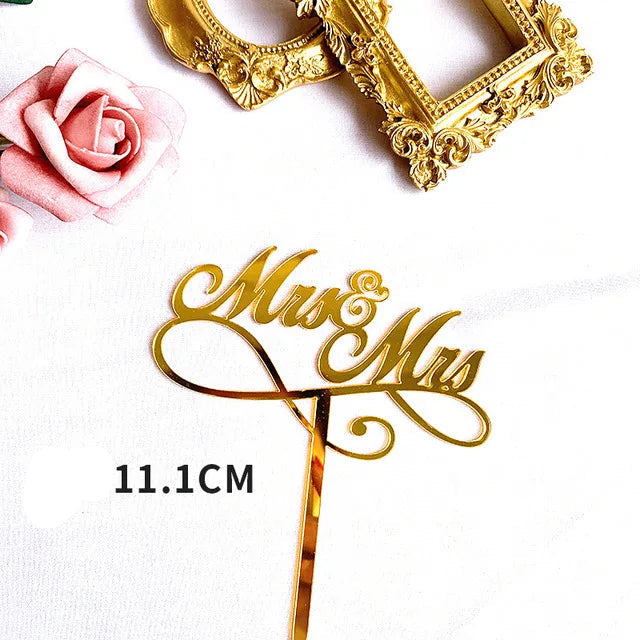 Cake Topper Mr & Mrs Infini Chic