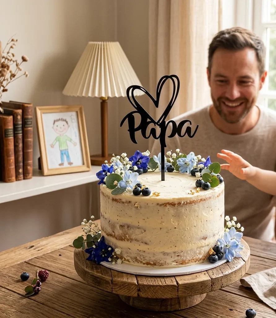 Cake Topper Noir Papa Légère