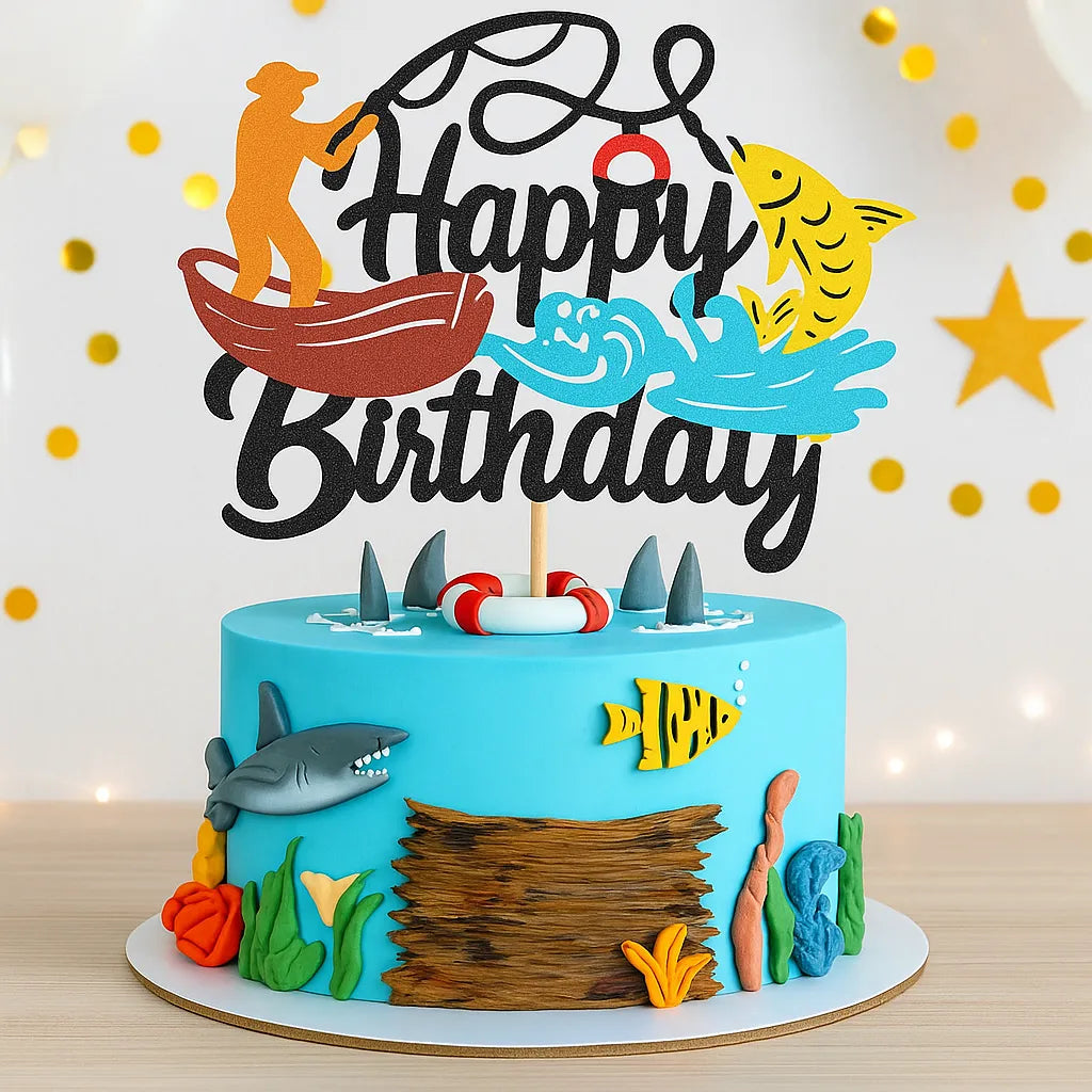 Cake Topper Pêcheur Coloré