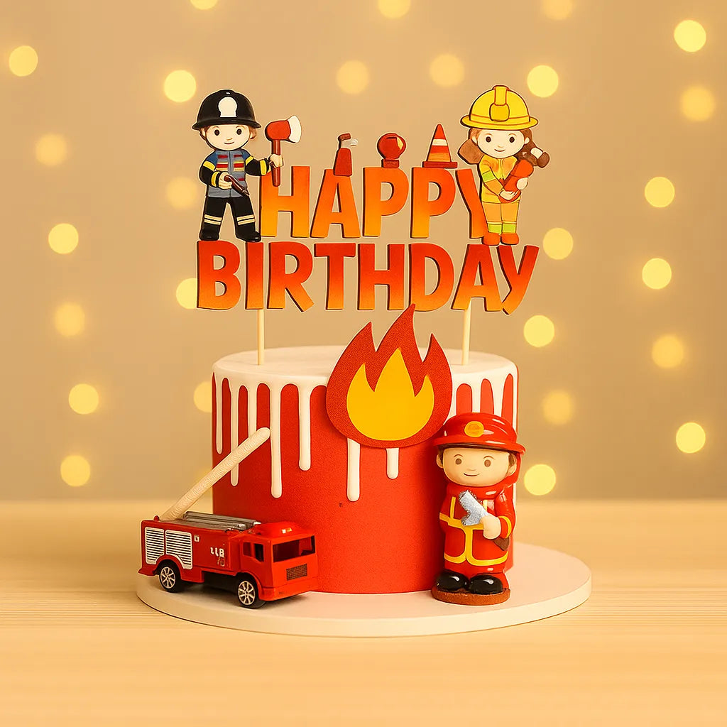Cake Topper Pompier Stylé