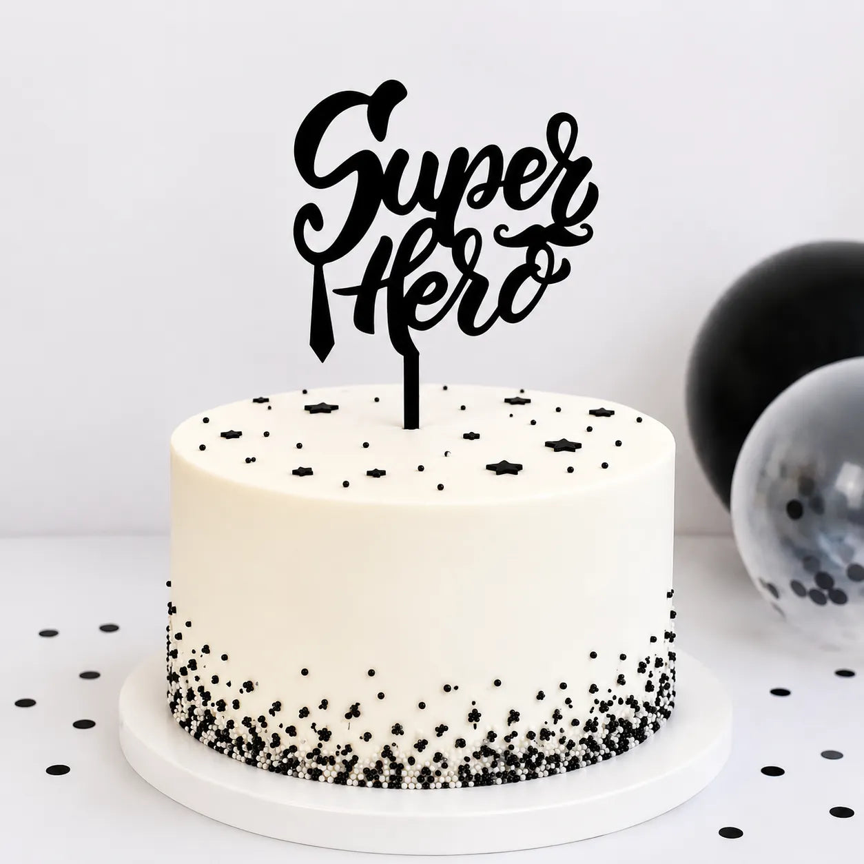 Cake Topper Super Hero Noir
