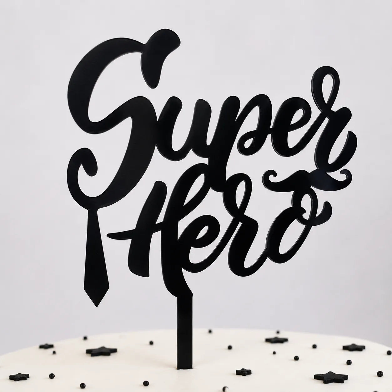 Cake Topper Super Hero Noir chic