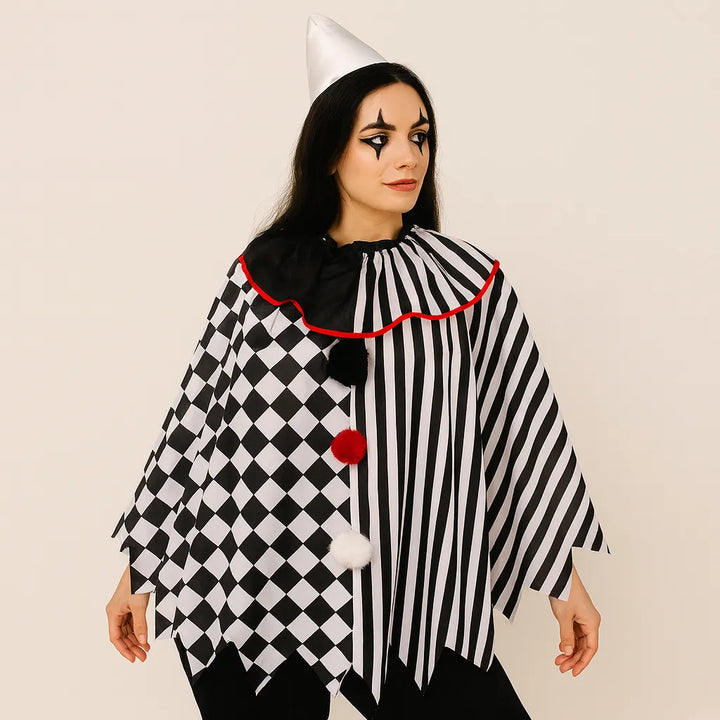 Cape Clown à Rayures et Carreaux
