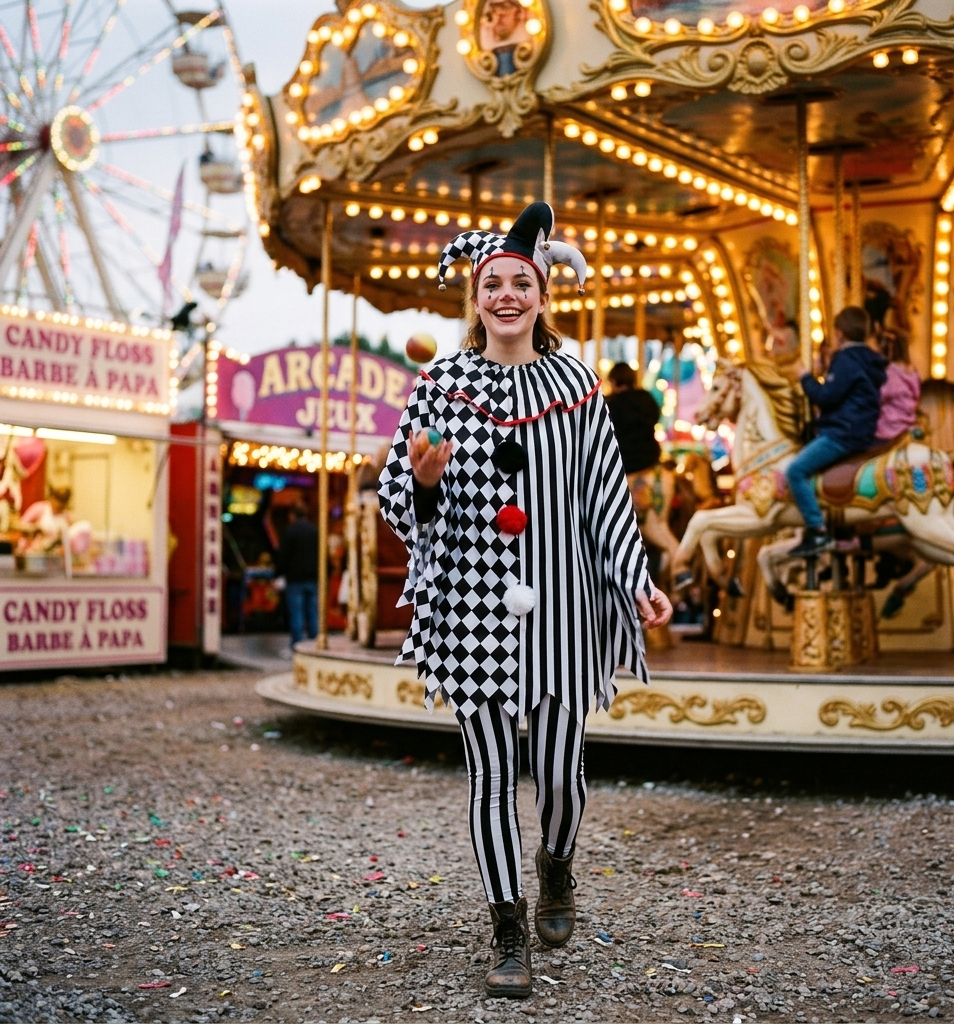 Cape Clown à Rayures et Carreaux Original