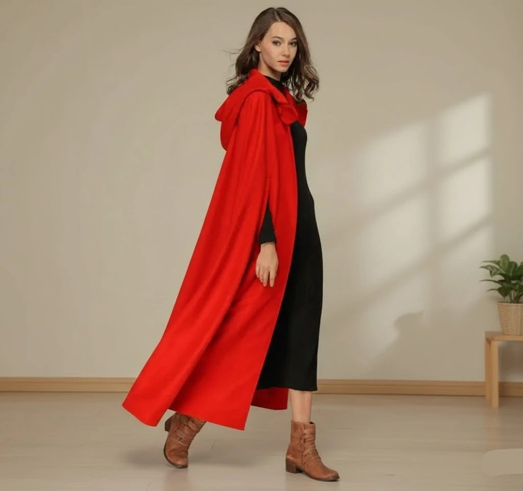 Cape Rétro Médiévale Rouge