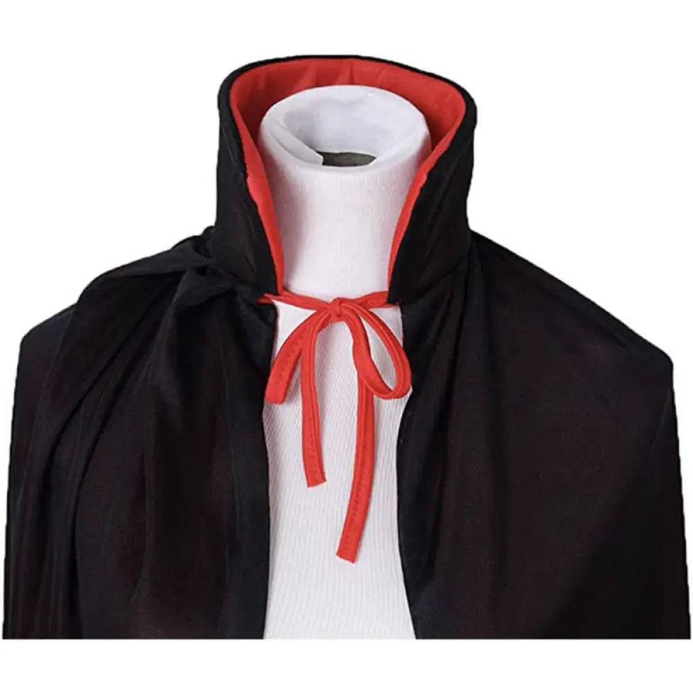 Cape Vampire à Col Montant Rouge et Noire léger