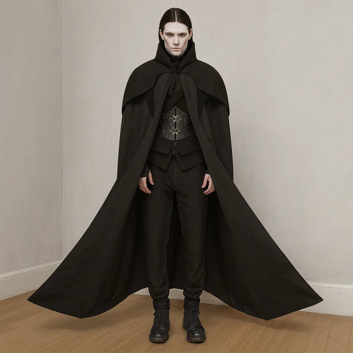 Cape Vampire Gothique Noire Homme