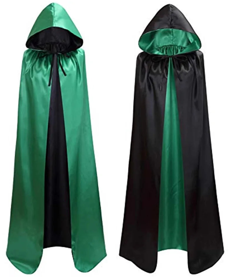 Cape Vampire Vert et Noire à Capuche
