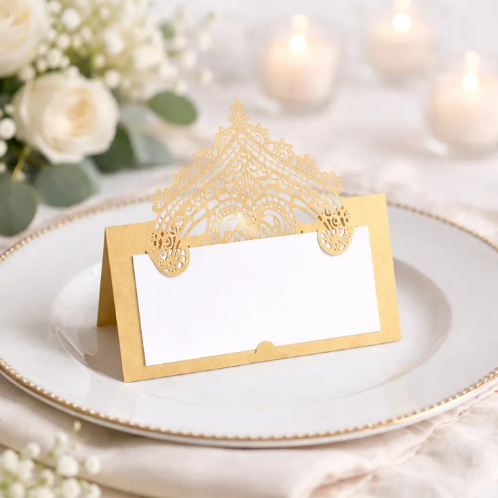 Carte pour Marque Place Mariage Doré