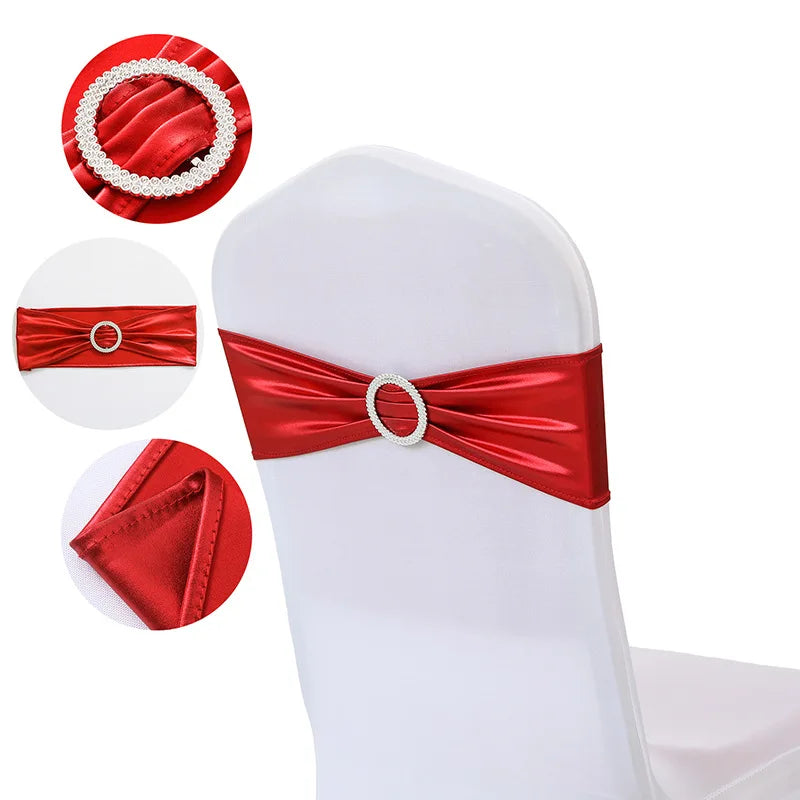 Ceinture de Chaise Mariage Elégante Rouge Chic