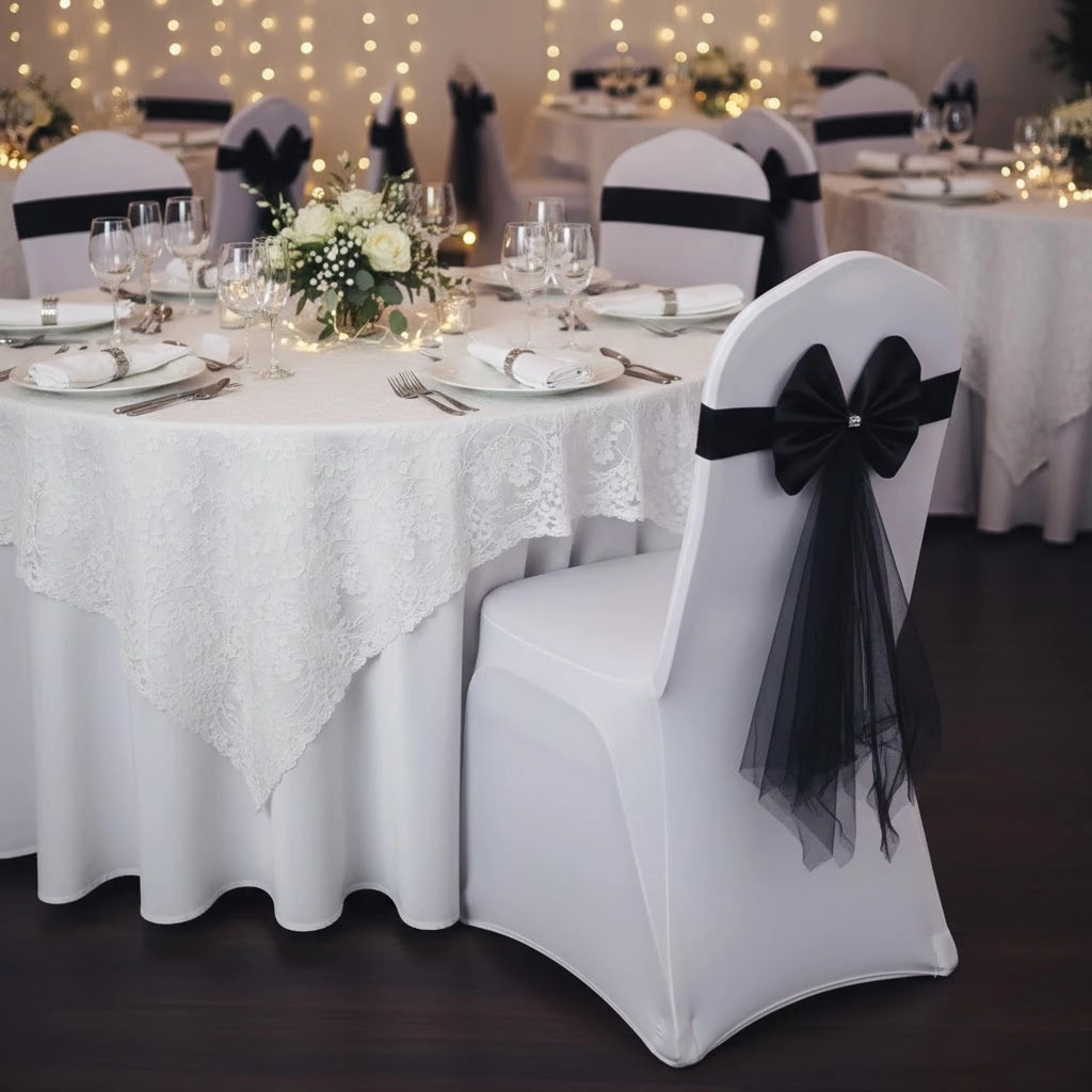 Ceinture de Chaise Mariage Noire