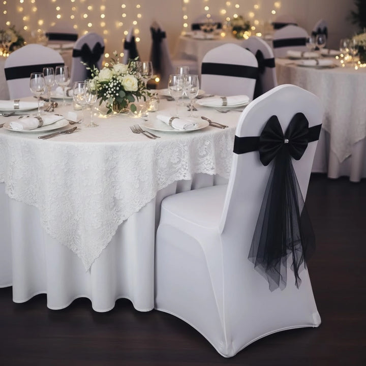 Ceinture de Chaise Mariage Noire