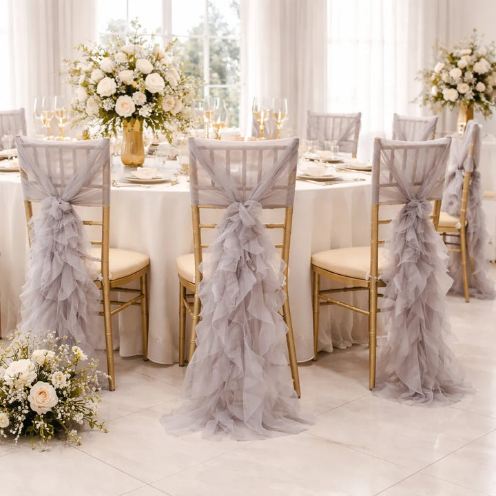 Ceinture de Chaise Mariage Originale à Volants