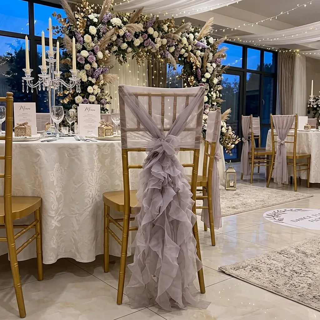 Ceinture de Chaise Mariage Originale à Volants Unique