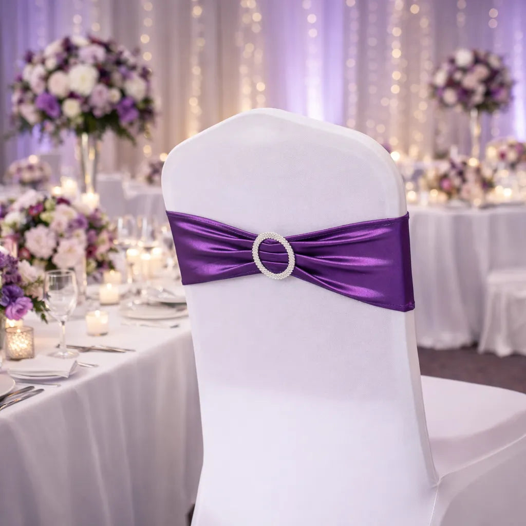 Ceinture de Chaise Mariage Violette Design