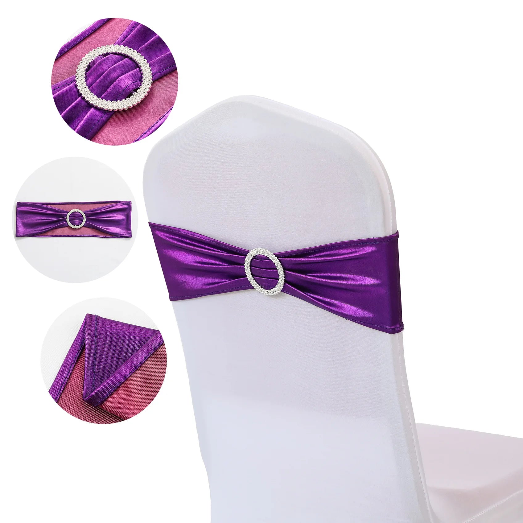 Ceinture de Chaise Mariage Violette Design Chic