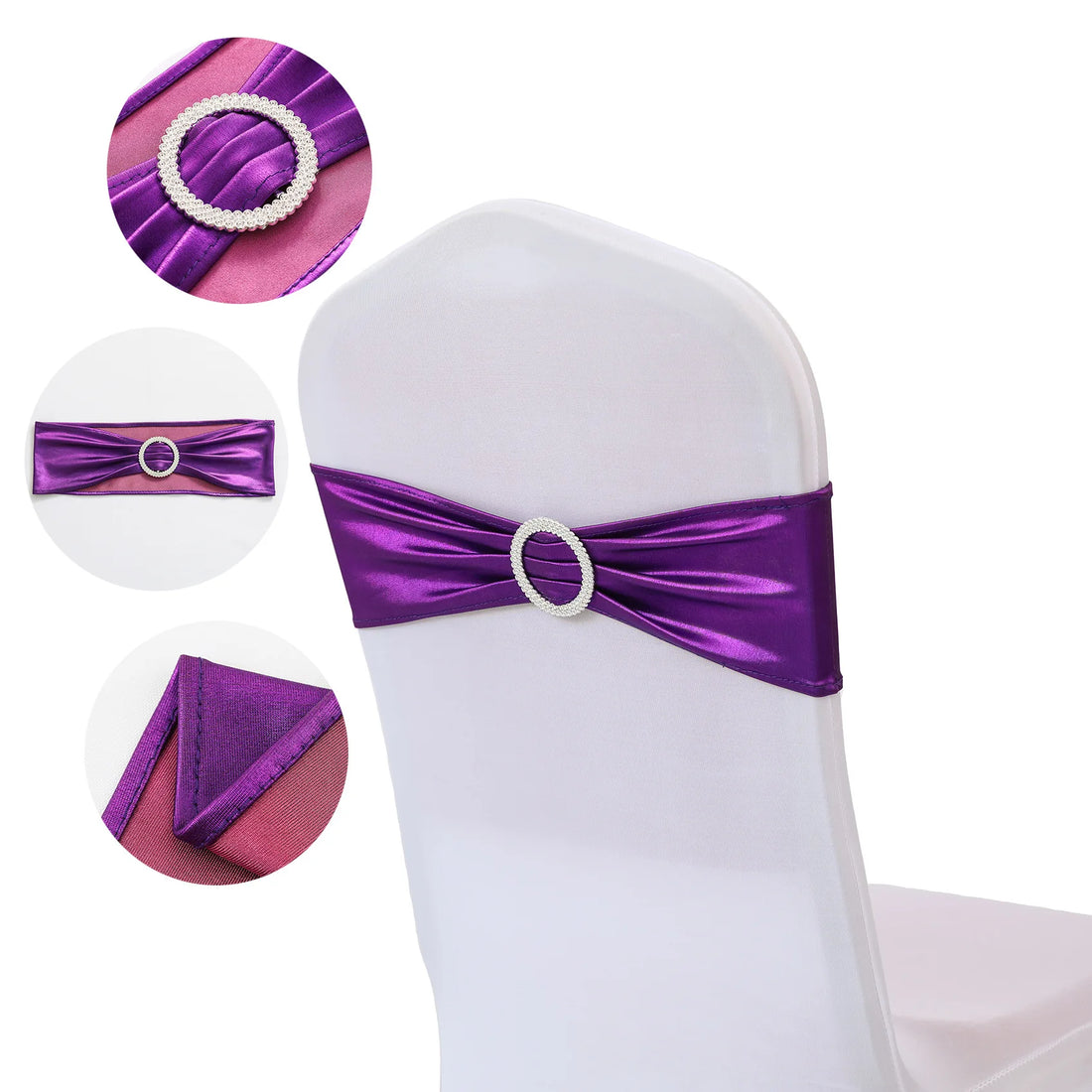 Ceinture de Chaise Mariage Violette Design Chic