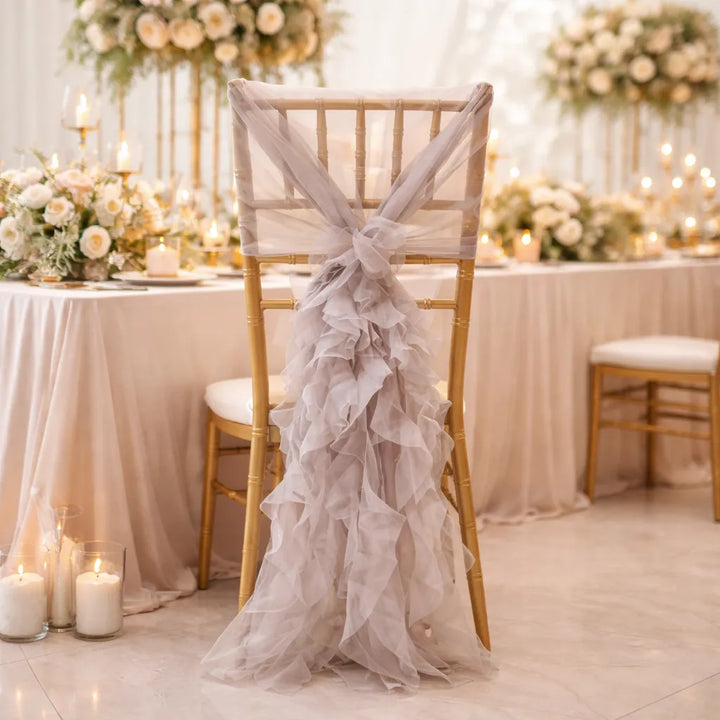 Ceinture de Chaise à Volant Beige