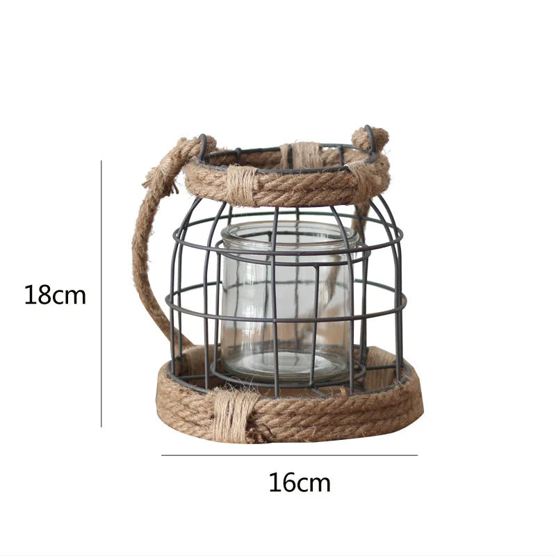 Centre de Table Bougeoir Mariage Champêtre Chaleureux