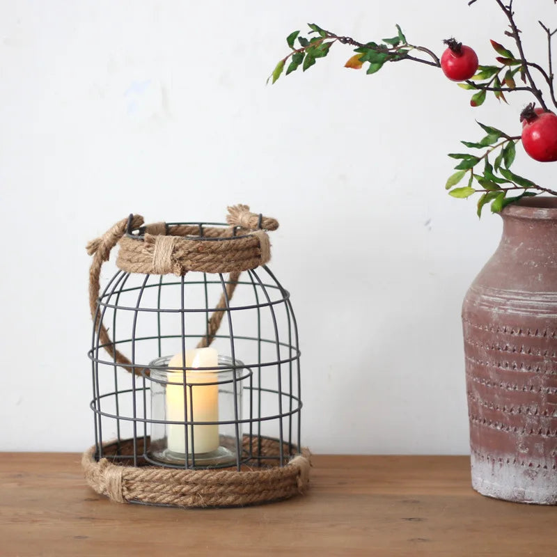 Centre de Table Bougeoir Mariage Champêtre Unique