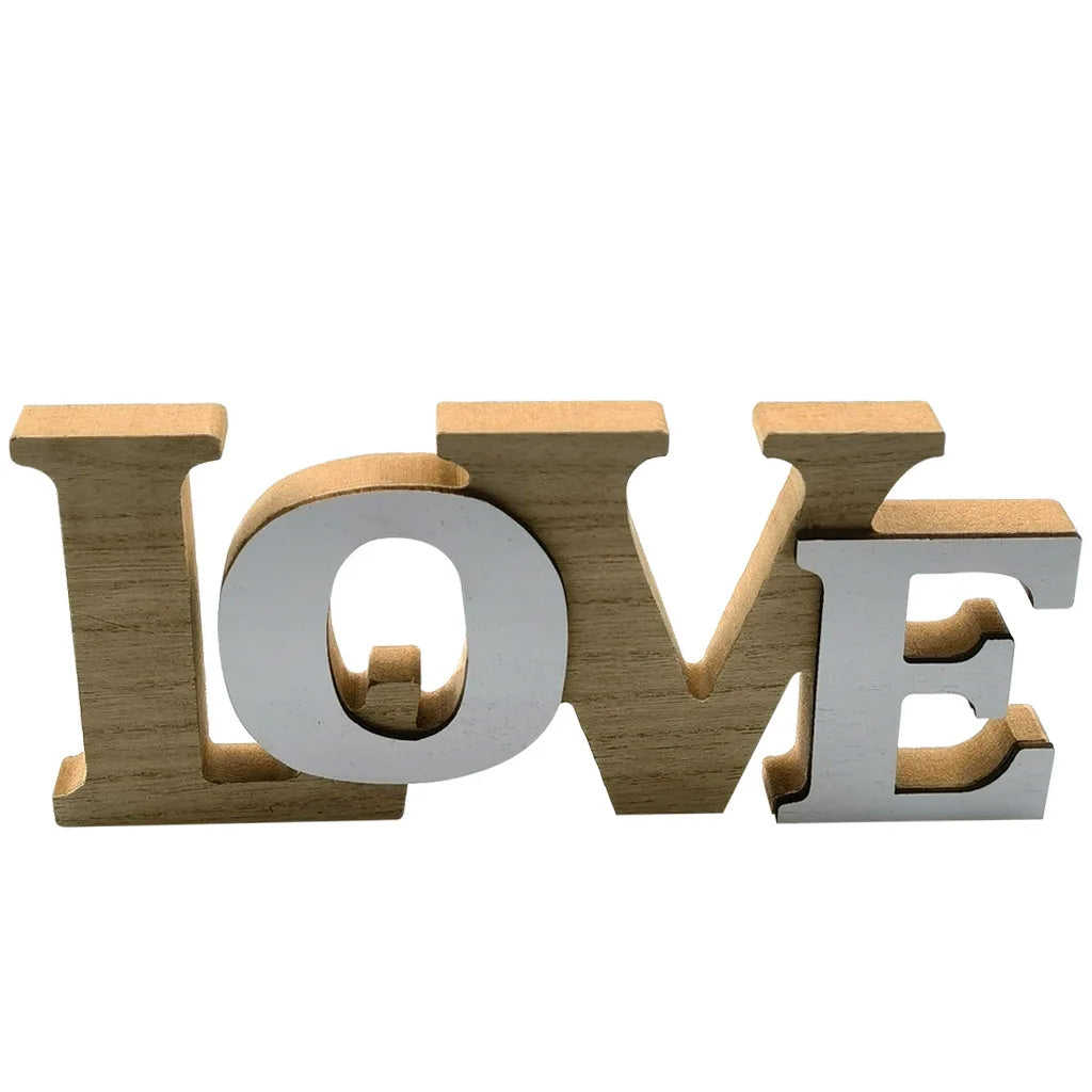 Centre de Table LOVE en Bois chic