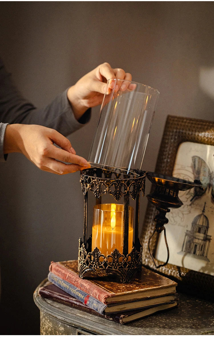 Centre de Table Lanterne Bougeoir en Fer Unique