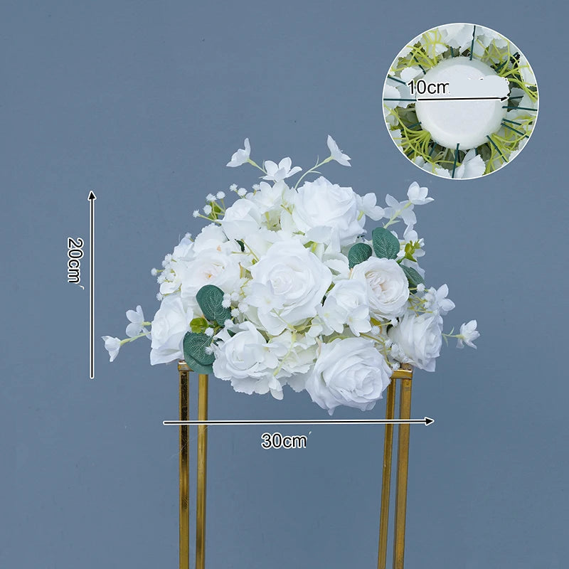 Centre de Table Mariage Blanc 30 cm