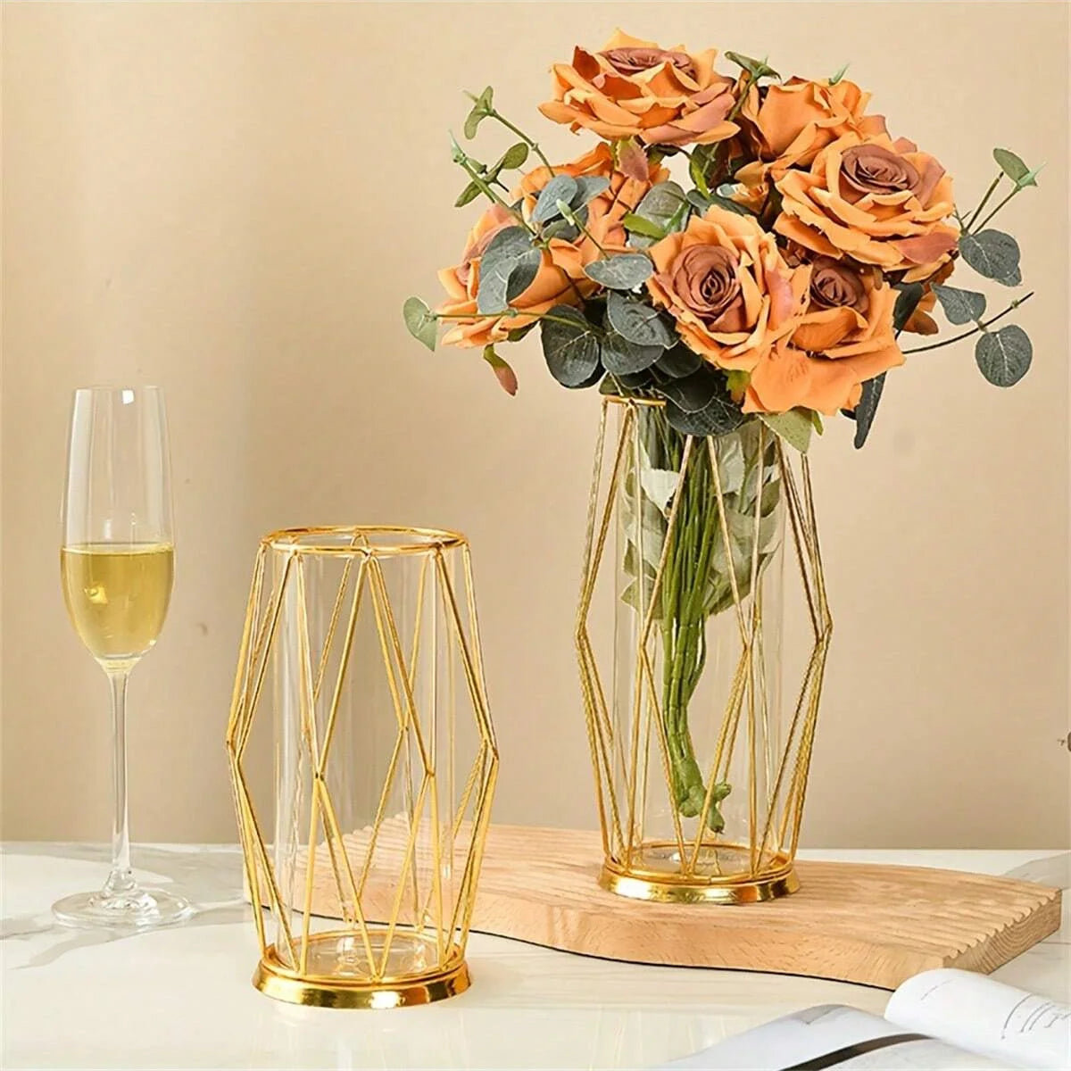 Centre de Table Mariage Vase Géométrique Elégant